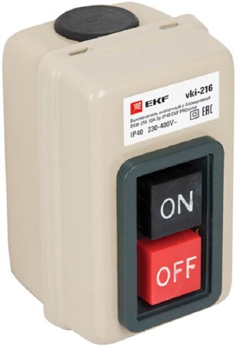 Выключатель кнопочный с блокировкой EKF PROxima ВКИ-216 10А 3P IP40 фото Выключатель кнопочный с блокировкой EKF PROxima ВКИ-216 10А 3P IP40 картинка